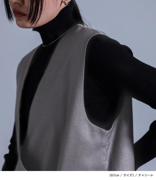 送料無料】『バックプリーツロングジレ』【メール便不可】【20 送料無料】『バックプリーツロングジレ』【メール便不可】【20