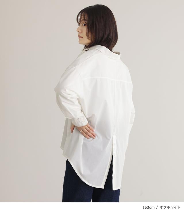 【洗える】綿ローン バックスリットシャツ バックボタンスリットシャツ』※メール便可※【5】シャツ ブラウス
