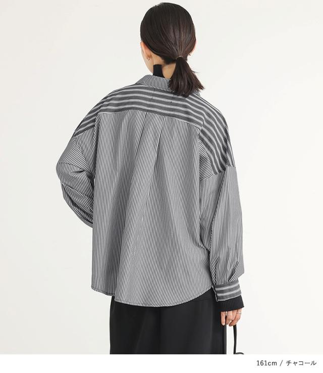 ミックスストライプフリルシャツ』※メール便可※【5】[シャツ