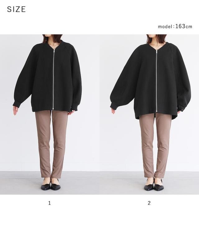 送料無料】『フェイクメルトンボリュームスリーブブルゾン』【メール便