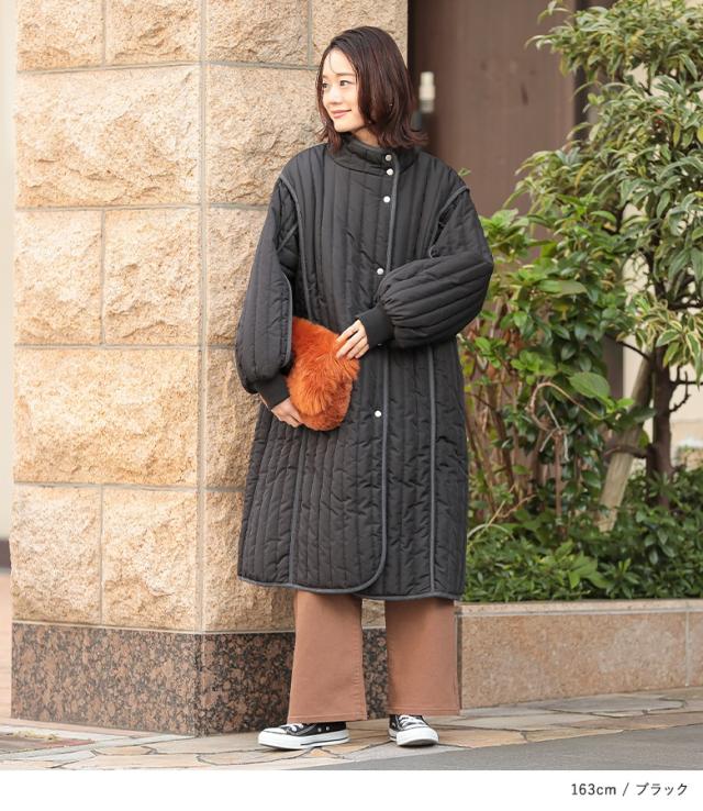 antiqua アンティカ 黒 キルティング チャイナロングコート 専用