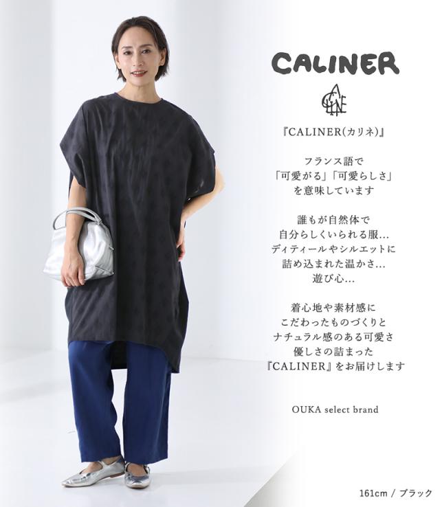 【有りがたさ必要経費】【貨物輸送無料】※電子メール便可※【10】 衣装 レディース 春 夏 秋 半袖 遊撃手衣手 上着丈 刺しゅう 異原料品 綿織物100％ 透け感 カットソー出どころ 体型つつみ隠し 体型取りまかなう 着回し CALINER カリネ OUKA オウカ ◇