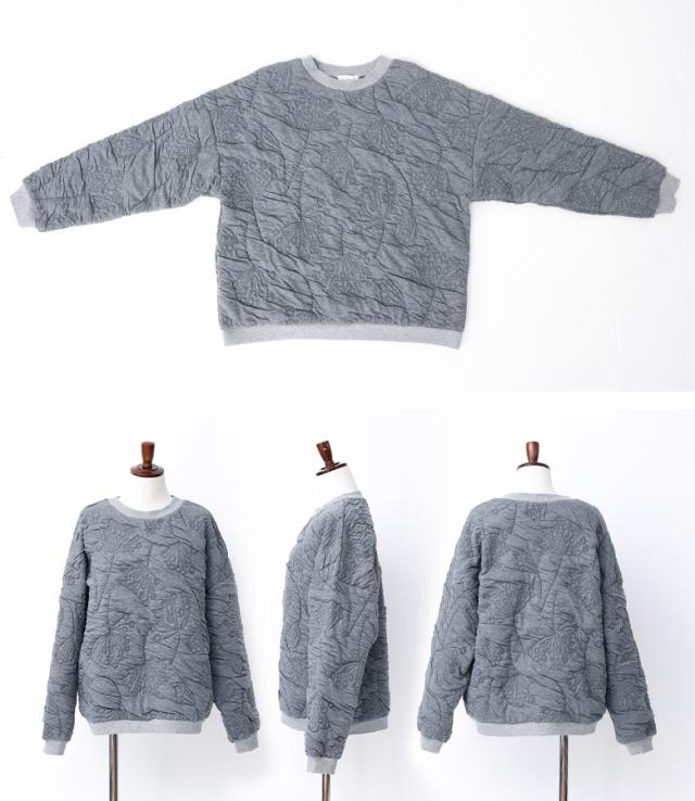 「感謝価格」【送料無料】◇【メール便不可】【20】 カットソー レディース 春 秋 冬 長袖 ショート丈 ミドル丈 キルトトップス スウェット トレーナー 防寒 あったか 着膨れしない キルト シンプル 軽量 総柄 YARRA ヤラ OUKA オウカ