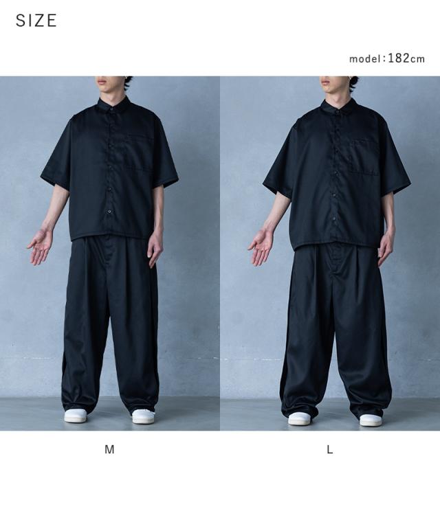 『MDRレギュラーカラーシャツセットアップ』【メール便不可】【30】[セットアップ メンズ 夏 春 シャツ 半袖 ワイドパンツ ロング オーバーサイズ カジュアルシャツ サイドタック レギュラーカラー 上下セット]_19