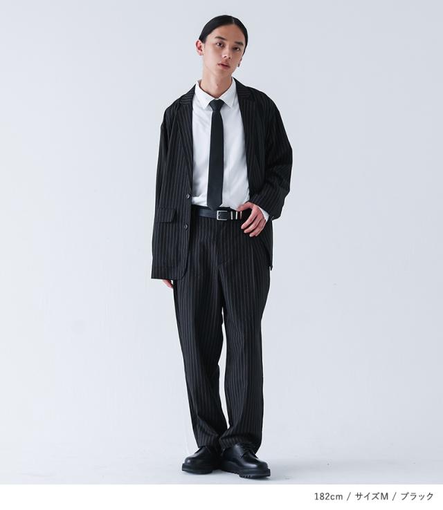＜春新作＞『MDRストライプルーズフィットセットアップ』【メール便不可】【30】[スーツ セットアップ メンズ アウター ボトムズ ジャケット パンツ 長袖 ロング丈 オーバーサイズ ピンストライプ柄 上下セット 春 夏 秋 冬]_3