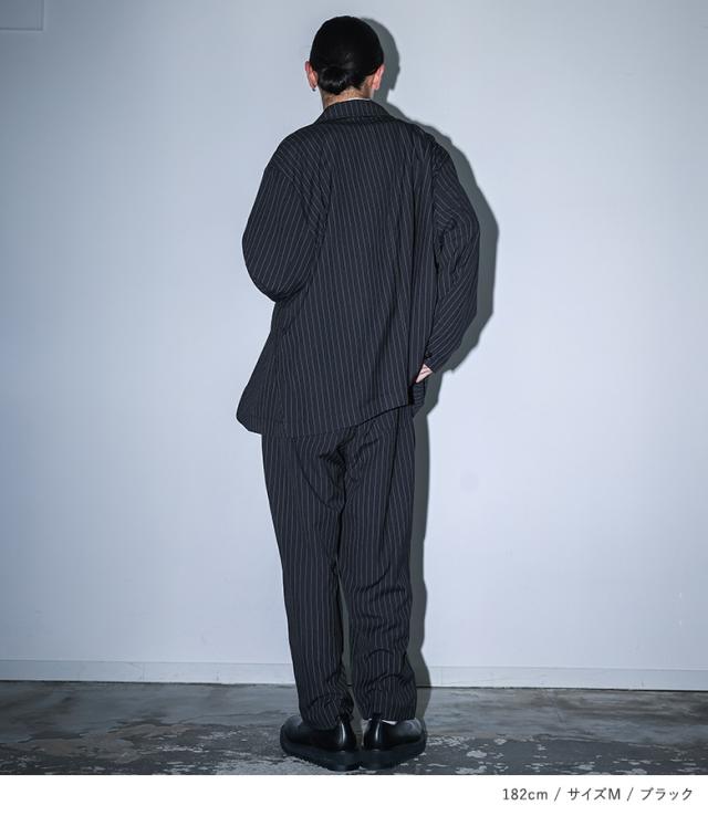 ＜春新作＞『MDRストライプルーズフィットセットアップ』【メール便不可】【30】[スーツ セットアップ メンズ アウター ボトムズ ジャケット パンツ 長袖 ロング丈 オーバーサイズ ピンストライプ柄 上下セット 春 夏 秋 冬]_7