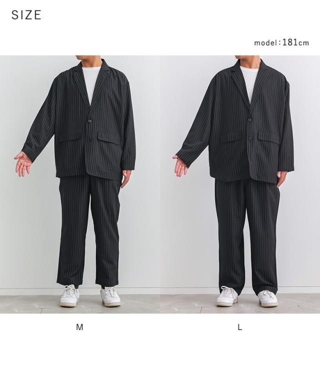 ＜春新作＞『MDRストライプルーズフィットセットアップ』【メール便不可】【30】[スーツ セットアップ メンズ アウター ボトムズ ジャケット パンツ 長袖 ロング丈 オーバーサイズ ピンストライプ柄 上下セット 春 夏 秋 冬]_19