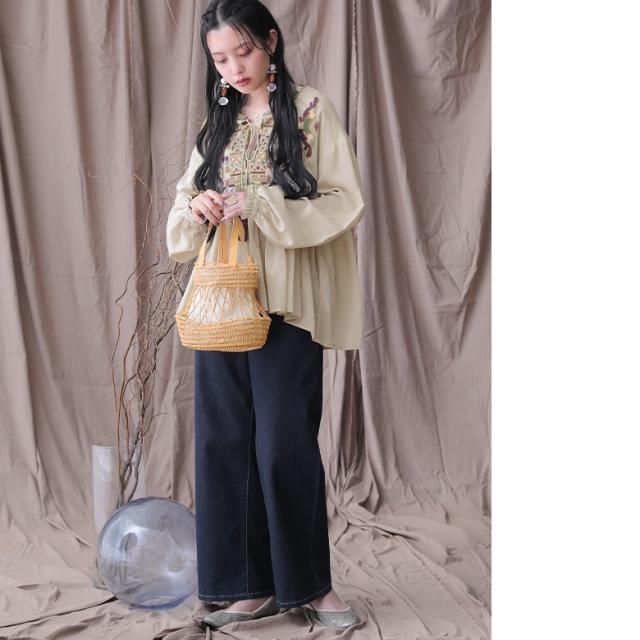 送料無料】『ハンドメイド巾着カゴバッグ』 【メール便不可】【100