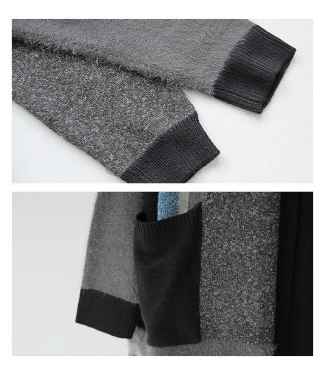 送料無料】『kOhAKU配色フード付きロングカーディガン』 【メール便