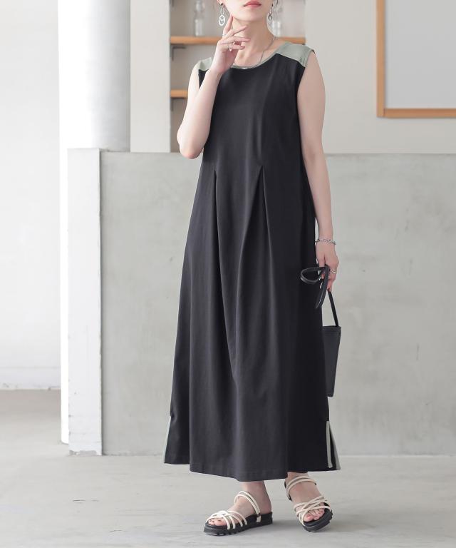 ワンピース ノースリーブ レディース 汗じみ防止 春 夏 ドレス ロング