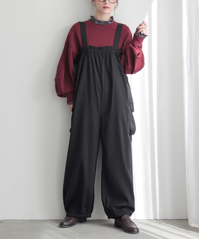 tumugu:　ゆったりコットンサロペット　コクーンシルエット　綿　FREE tumugu: ゆったりコットンサロペット コクーンシルエット 綿 FREE