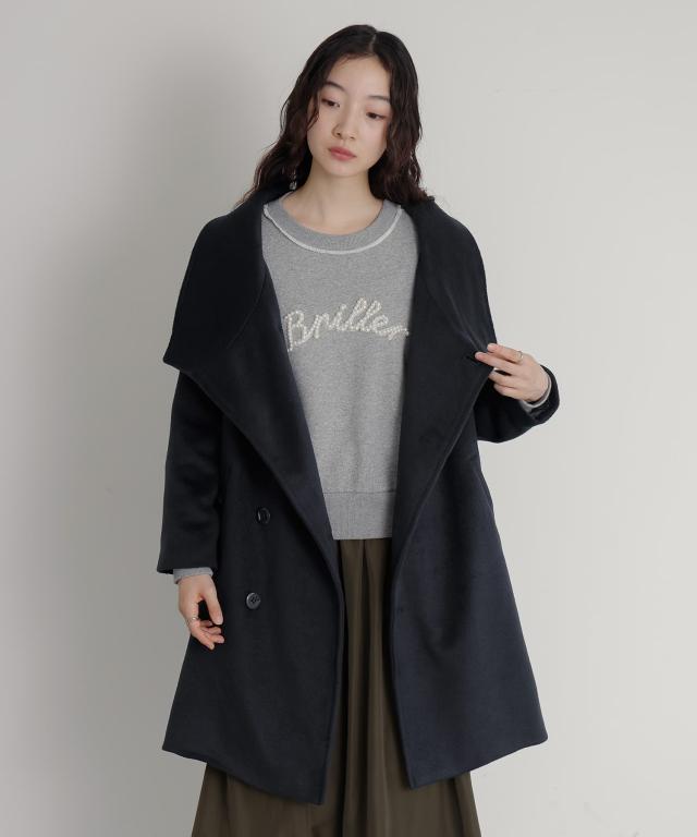 送料無料】『スタンドカラー主役ロングコート』 【メール便不可】【40