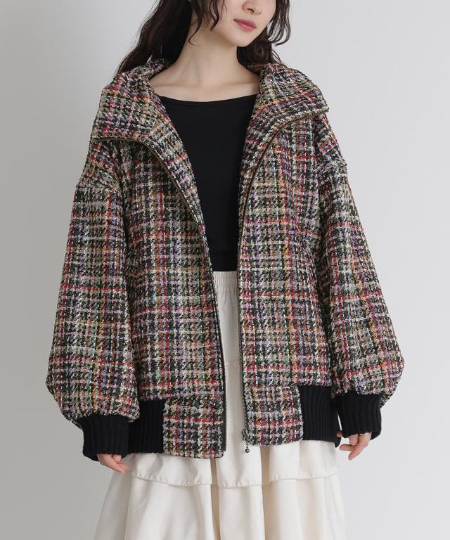 送料無料】『ファンシーツイードブルゾン』 【メール便不可】【40