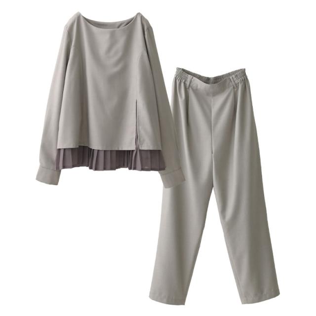 送料無料】『kOhAKUシフォンプリーツ切替セットアップ』 【メール便