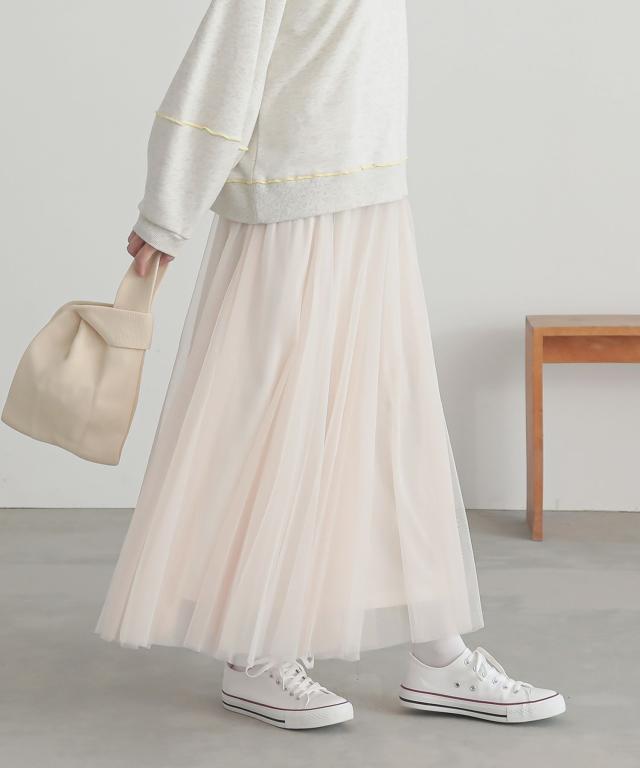 ☆ ホワイト ☆ 88cm ☆ レディース ロング チュールスカート