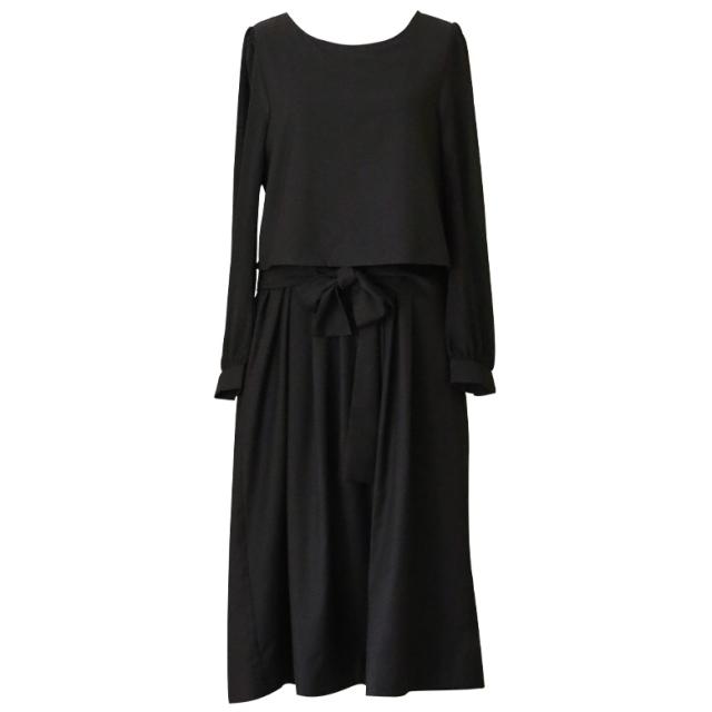 【送料無料】『kOhAKUセットアップ風クラシカルワンピース』 【メール便不可】【50】[ロングワンピース レディース ウエストリボン セパレート風 セットアップ 結婚式 フォーマル パーティー wak1072] 送料無料】『kOhAKUセットアップ風クラシカルワンピース』 【メール便