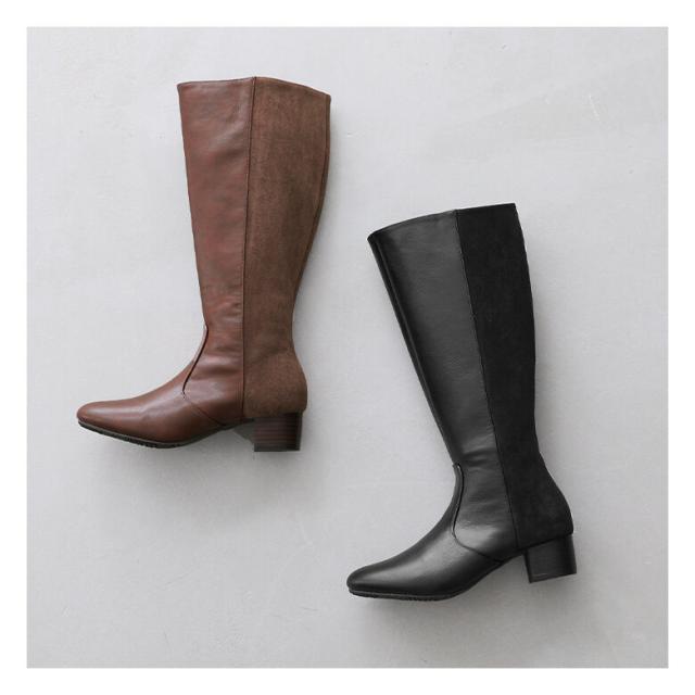 異素材切替ロングブーツ』 【メール便不可】【999】[ロングブーツ