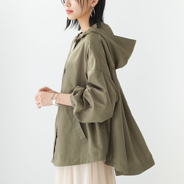 新品】Spring Ａラインバックフレアツイルマウンテンパーカー KHAKI