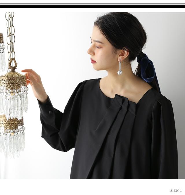 送料無料】『kOhAKUタックデザイン異素材オケージョンワンピース