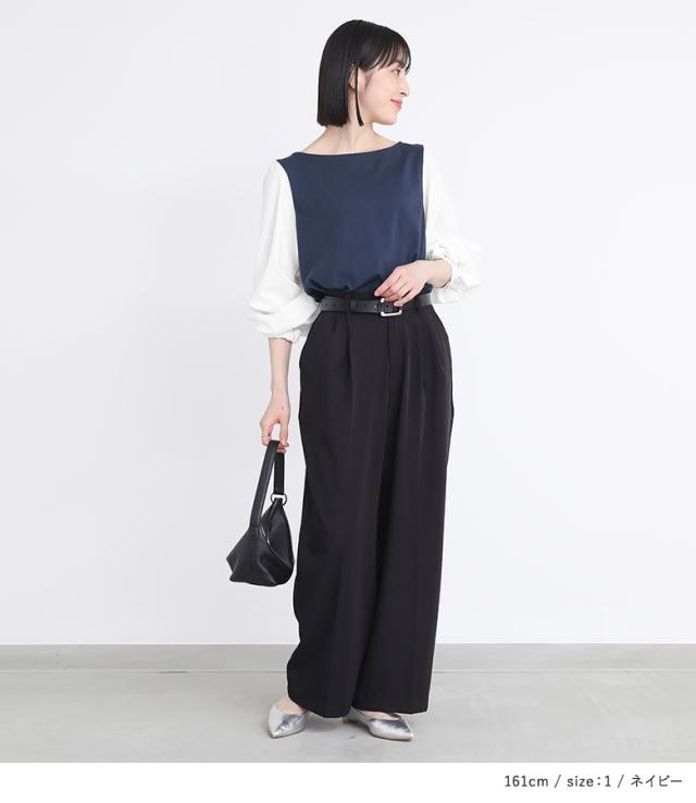 ■DAKS ソリッド素材配色7分丈袖Tシャツ バックボタンスリット7分袖カットソー 【メール便対応可