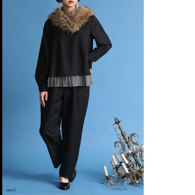 送料無料】『kOhAKUシフォンプリーツ切替セットアップ』 【メール便