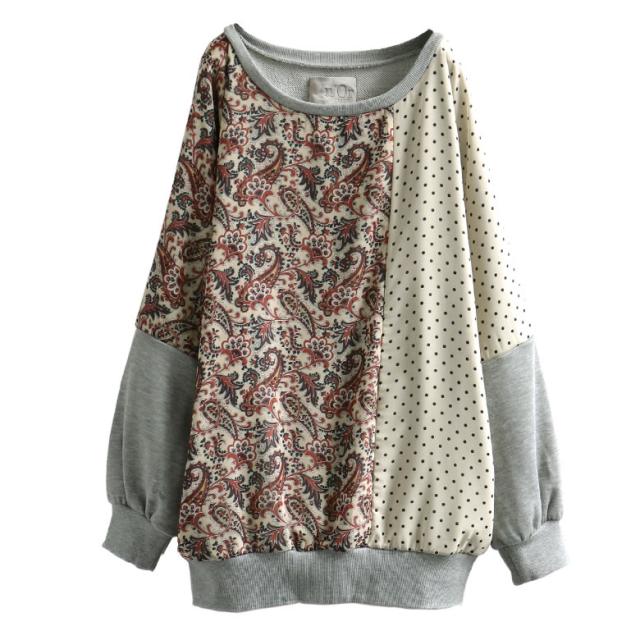 Norlabelペイズリー ドット柄切替スウェット 女性 プレゼント スウェット トレーナー レディース トップス 長袖 柄切替 ペイズリー の通販はau Pay マーケット オシャレウォーカー Osharewalker