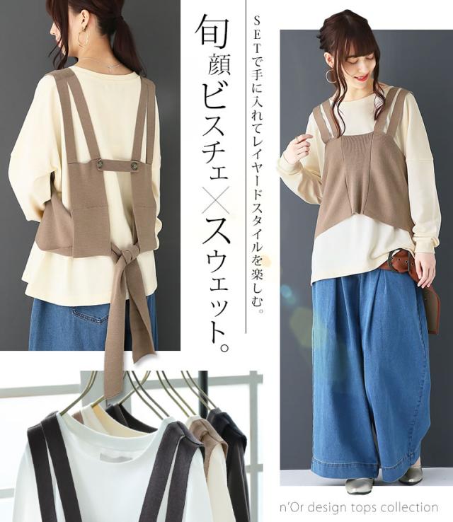 Norlabelニットビスチェ付きスウェット 女性 プレゼント スウェット ビスチェ レディース トップス 2点セット 3way プルオーバー 長の通販はau Pay マーケット オシャレウォーカー Osharewalker