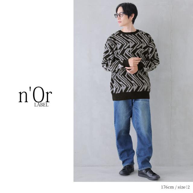 SALE】『ジオメトリック柄ジャカードニット』 【メール便不可】【30