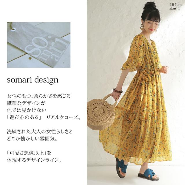 選べるm 3lサイズ展開 Somari Imaginationボタニカルティアードワンピース 女性 プレゼント ロング ワンピース レディース 春夏 Vの通販はau Pay マーケット オシャレウォーカー Osharewalker