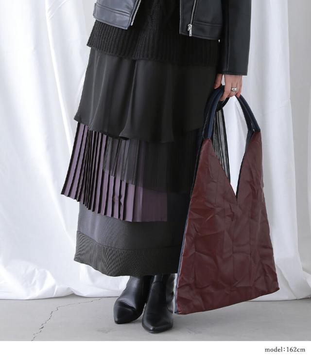 送料無料】『異素材ドッキングニットワンピース』【メール便不可】【50