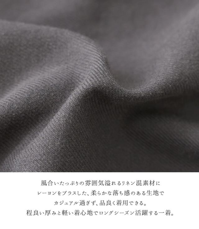 【最大800円オフ 15日0時迄】【送料無料】『ピンタックリネン混ワンピース』【メール便不可】【30】[ワンピース レディース 長袖 ロング丈 マキシ丈 無地 フリル ピンタック ぽわん袖 リボン]_4
