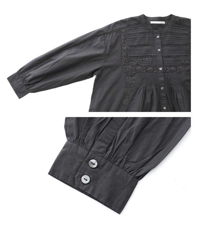 ピンタックレースシャツワンピース』【メール便不可】【20