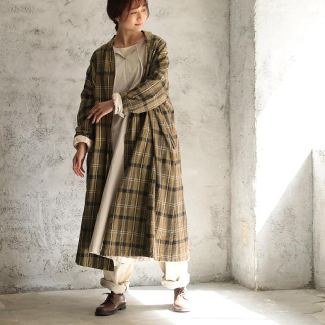 コーデを退屈させない チェックの羽織り レディース 綿麻 ローブ ガウン カーディガン 綿 コットン 長袖 ロング丈の通販はau Pay マーケット Soulberry