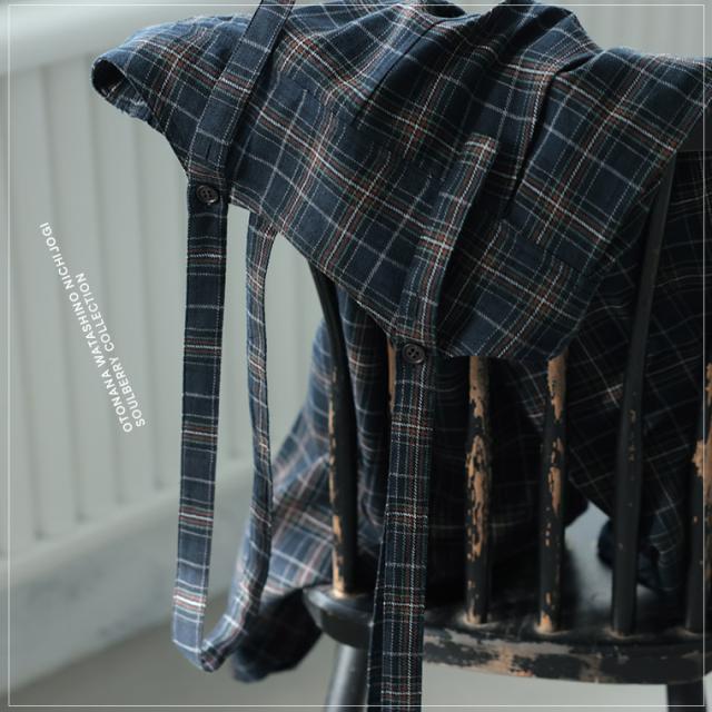 O.W.N おとなチェックのサロペット レディース オールインワン ワイドパンツ ロング サスペンダー付き リネン混 ボトムス_3