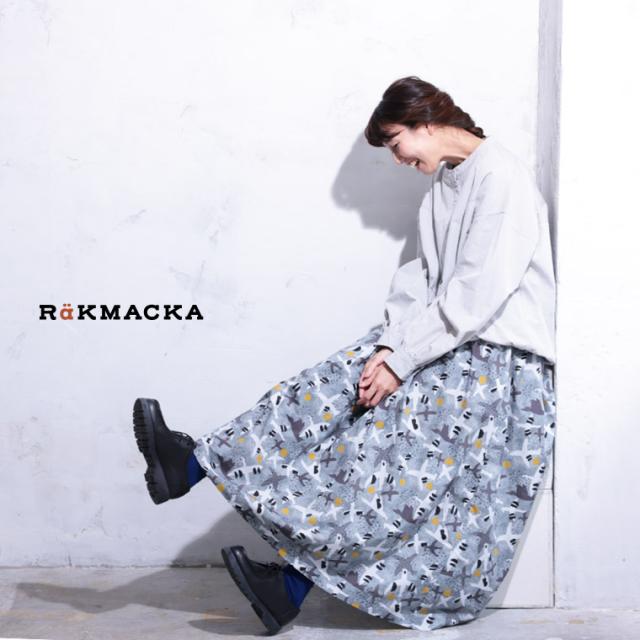 RaKMACKA（レックマッカ） ワタリドリのスカート レディース ロング ギャザー フレア Aライン 綿 コットン ボトムス_7