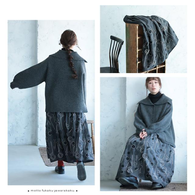 6Bee 草花ワルツの刺繍スカート レディース ロング フレア Aライン ミモレ丈 花柄 ボトムス 6Bee 草花ワルツの刺繍スカート レディース ロング フレア Aライン