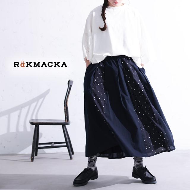 RaKMACKA(レックマッカ) 「わがまま別注」夜空のスキマの星屑スカート レディース ロング パッチワーク ドット ボトムス_3