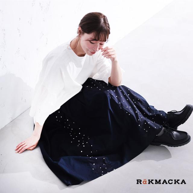 RaKMACKA(レックマッカ) 「わがまま別注」夜空のスキマの星屑スカート レディース ロング パッチワーク ドット ボトムス_7