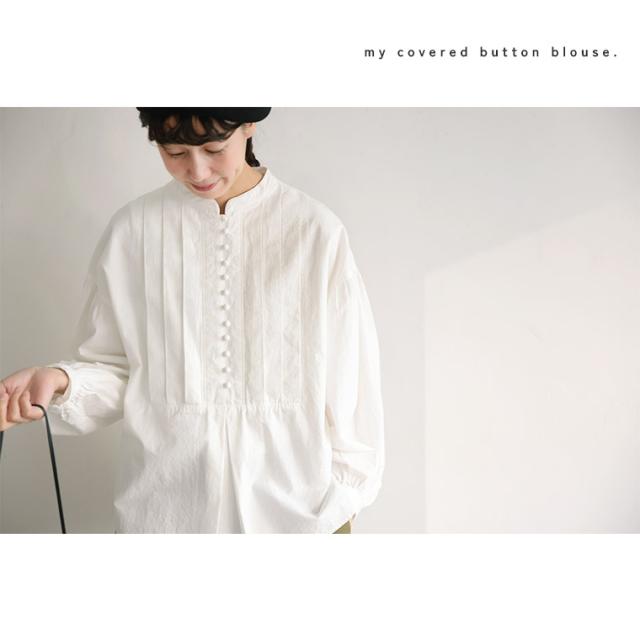 ついに再入荷！】［me］ 私のくるみ釦ブラウス レディース シャツ プル