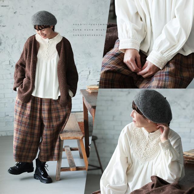 はちみつ堂 木漏れ日レースのブラウス レディース シャツ プルオーバー