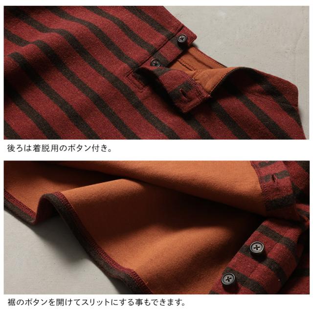 O.W.N 焼き林檎のボーダープルオーバー レディース ニットソー ボートネック ボトルネック ダブルフェイス トップス_12