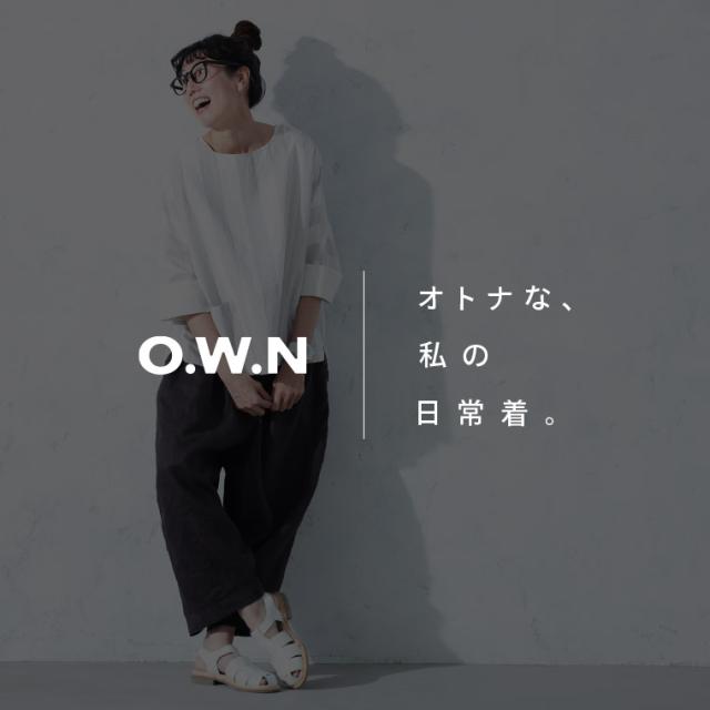 O.W.N 淡く爽やかなドルマンのプルオーバー レディース ブラウス 7分袖 ドルマンスリーブ ストライプ リネン混 トップス_1
