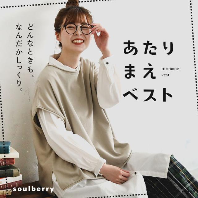 【ついに再入荷！】 あたりまえベスト レディース プルオーバー ノースリーブ フレンチスリーブ 綿 トップス