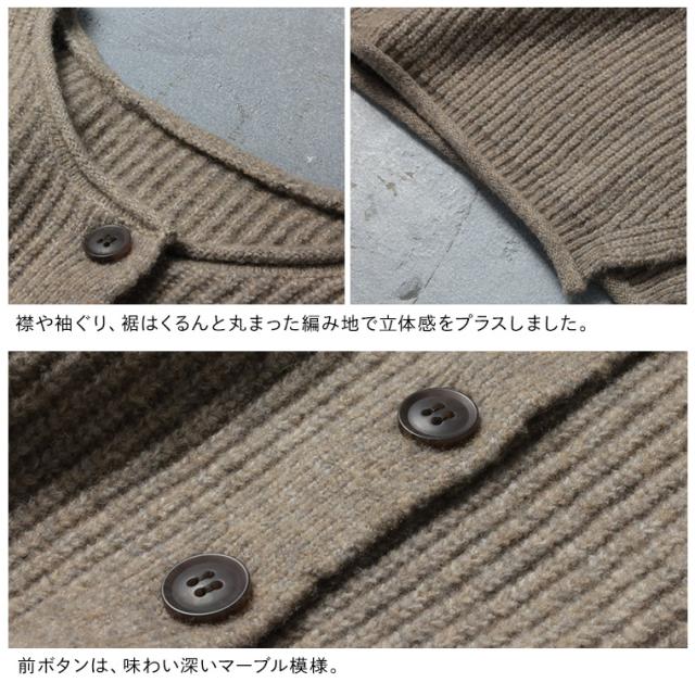 O.W.N ボタンなリブ編みベスト レディース ニットベスト ノースリーブ クルーネック ウール混 トップス_12