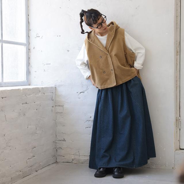 【ついに再入荷！】はちみつ堂 おおきな栗のモンブランのベスト レディース ノースリーブ フード付き パーカー風 トップス_6