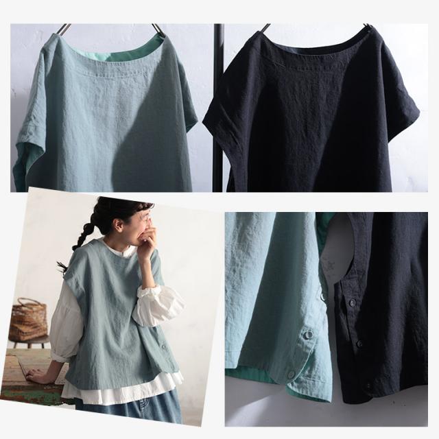 【ついに再入荷！】あしたのふく もっと夏でも着ちゃえるベスト レディース プルオーバー トップス