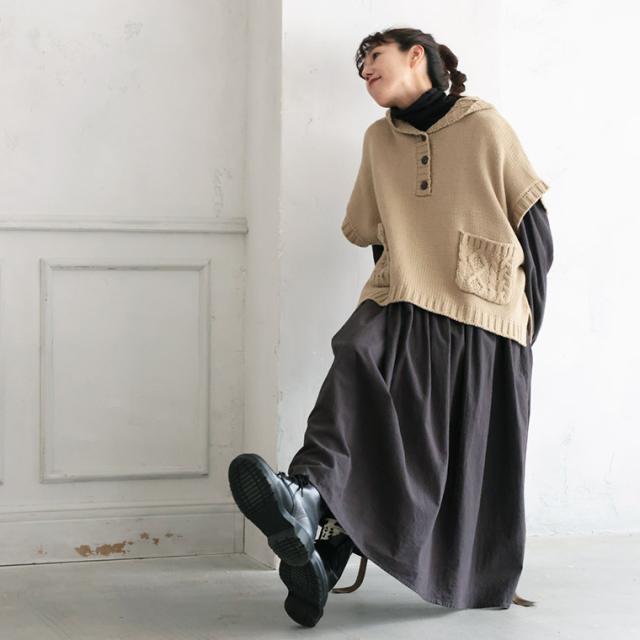 O.W.N ケーブルポケットなニットベスト レディース ノースリーブ