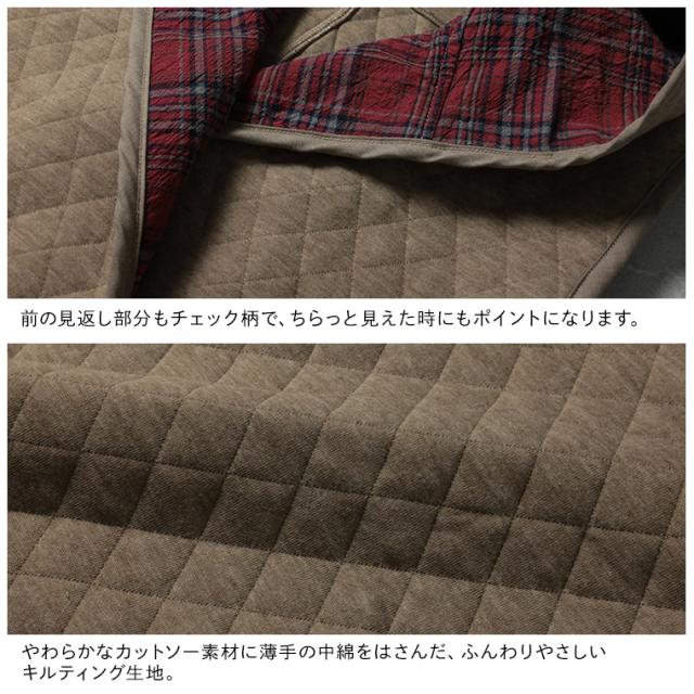 ブリードの森 アフタヌーンキルトのベスト レディース ジレ ノースリーブ フード付き キルティング 中綿 トップス_12