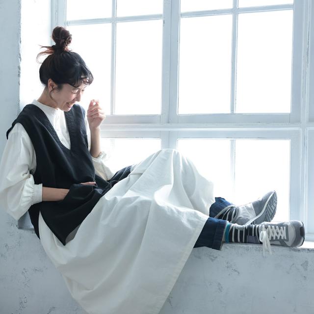 店長がつくった、ガーデニング気分なベスト レディース ノースリーブ Vネック リネン混 麻混 ワーク風 トップス_7