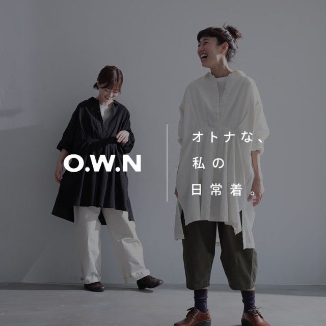 O.W.N フロントプリーツチュニック レディース シャツチュニック